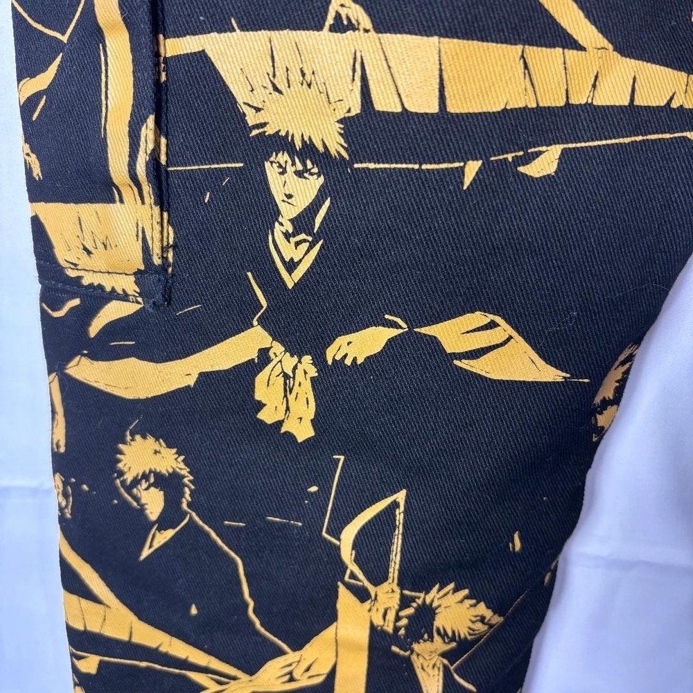 Bleach Hypland Jeans Anime Cargo Black Yellow Men's Size 30 (32X33) - Picture 3 of 9